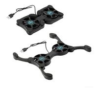 Tapis de refroidissement pour ordinateur portable avec support de ventilateur pour mini ordinateur portable avec design pliable et alimentation USB pour une dissipation efficace de la chaleur en noir