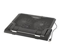 Tapis de refroidissement super silencieux, double ventilateur, noir, 2 ports USB