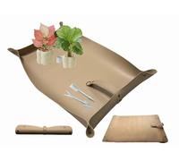 Tapis de rempotage en cuir synthétique pour plantes d'intérieur, tapis de jardinage imperméable avec 2 mini outils de transplantation de plantes succulentes, tapis de rempotage portable pour