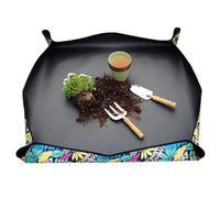 Tapis de rempotage pour Plantes 75 x 75 cm en Tissu Oxford imperméable Pliable et Portable idéal pour Le rempotage et la Gestion des déchets.