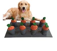 Tapis de reniflage pour chiens | Tapis pour chien en forme de carotte | Tapis puzzle interactif pour chien | Tapis d'alimentation pour chien | Tapis d'alimentation en peluche amusant et fonctionnel en