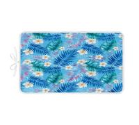 Tapis de Repassage Feuilles Tropicales Bleues Tapis de Repassage sur Table pour Repassage Résistant à la Chaleur Antidérapant Pliable Portable pour Voyager Famille 80x50cm (1 pièce)