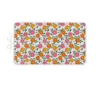 Tapis de Repassage Fleurs Rose Orange Tapis de Repassage sur Table pour Repassage Résistant à la Chaleur Antidérapant Pliable Portable pour Voyager Famille 80x50cm (1 pièce)