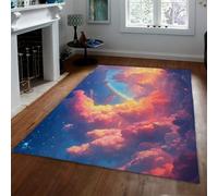 Tapis de rêve pour Le Salon 140x200cm Rugs d’Espace Fin et Doux Lavable antidérapant Surface de Chambre Tapis Coucher de Soleil coloré Rugs Arc-en-Ciel pour la Restauration