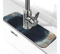 Tapis de robinet 3D Wolf King pour évier de cuisine, tapis de séchage super absorbant pour cuisine, salle de bain, café, bar, cadeau décoratif (38,1 x 14 cm)