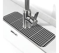 Tapis de robinet à carreaux Buffalo noir et blanc pour évier de cuisine, tapis d'égouttement pour évier de cuisine, protection anti-éclaboussures, absorbant, séchage rapide, évier de cuisine, tapis de