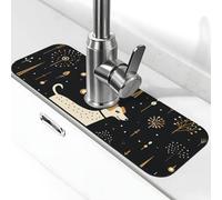 Tapis de robinet absorbant pour évier de cuisine, salle de bain, cuisine, protection anti-éclaboussures, tapis de robinet pour chien, 38 x 14 cm