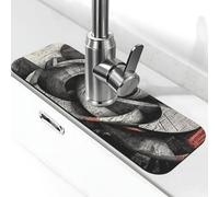 Tapis de robinet anti-éclaboussures à motif spirale à trois diemnsions; tapis de séchage pour salle de bain (38,1 x 14 cm)