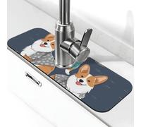 Tapis de robinet anti-éclaboussures pour évier 38,1 x 14 cm, super absorbant en diatomite à séchage rapide, tapis de séchage pour salle de bain, cuisine, comptoir