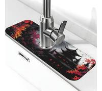 Tapis de robinet Big Trees and Mountains pour évier de cuisine, joli tapis de séchage super absorbant pour évier de cuisine, salle de bain, café, bar, cadeau décoratif (38,1 x 14 cm)