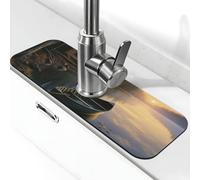 Tapis de robinet canoe by the water pour évier de cuisine, 14 x 38,1 cm, diatomite à séchage rapide, plateau d'évier super absorbant, poignée de robinet, attrape-gouttes pour cuisine