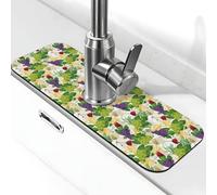 Tapis de robinet de bouteille de vin pour évier de cuisine, protecteur anti-éclaboussures absorbant à séchage rapide, tapis de drainage autour du robinet pour évier de cuisine, tapis d'évier de salle
