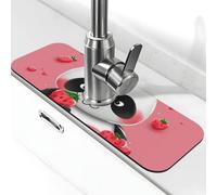 Tapis de robinet de dessin animé fraise panda pour évier de cuisine - Mise à niveau premium 2025 : robinet en diatomite super absorbant à séchage rapide avec ventouse lavable pour évier de cuisine, 14