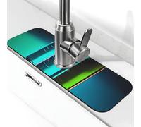 Tapis de robinet de tube à essai de chimie pour évier de cuisine - Mise à niveau premium 2025 : robinet en diatomite super absorbant à séchage rapide avec ventouse lavable pour évier de cuisine 14 x