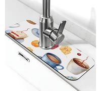 Tapis de robinet d'évier de cuisine, anti-éclaboussures pour thé, café, dessert, fleurs, super absorbant, séchage rapide, pour cuisine, salle de bain, 38,1 x 14 cm