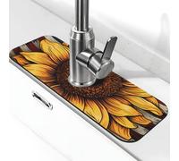 Tapis de robinet d'évier de cuisine avec protection anti-éclaboussures, motif drapeau américain, tournesol, super absorbant, tapis à séchage rapide pour cuisine, salle de bain, 38,1 x 14 cm