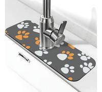 Tapis de robinet d'évier de cuisine, motif pattes de chien, super absorbant, séchage rapide, pour cuisine, salle de bain, 38,1 x 14 cm