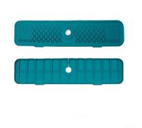 Tapis de robinet en silicone pour évier avec structure pliable et ailerons surélevés pour sécher l'éponge et le savon (61 cm, vert)