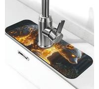 Tapis de robinet Fire Bears in the Wild pour évier de cuisine, tapis de séchage super absorbant pour évier de cuisine, salle de bain, café, bar, cadeau décoratif (38,1 x 14 cm)