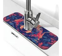 Tapis de robinet irisé Big Bear avec ventouse pour évier de cuisine, poignée de robinet anti-goutte, plateau de séchage pour salle de bain (38,1 x 14 cm)