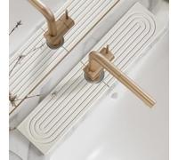 Tapis de robinet pour évier de cuisine, 61 cm, long plateau d'évier en pierre de diatomite à séchage rapide, super absorbant, empêche l'accumulation d'humidité. Protection contre les éclaboussures de