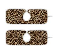 Tapis de robinet pour évier de cuisine empêche l'humidité à suspendre pour comptoir de cuisine et évier de salle de bain, 37,8 cm - Imprimé léopard sauvage marron