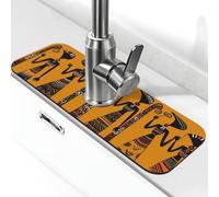 Tapis de robinet pour évier de cuisine, protection anti-éclaboussures, tapis de drainage super absorbant pour robinet de culture africaine, tapis de séchage pour salle de bain, tapis d'évier 14 x 38