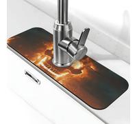 Tapis de robinet squelettes et navires dans une mer de feu pour évier de cuisine, joli tapis de séchage super absorbant pour évier de cuisine, salle de bain, café, bar, robinet, cadeaux décoratifs