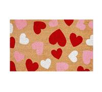 Tapis de Saint-Valentin de bienvenue, paillasson, intérieur extérieur, antidérapant, cadeau, tapis de décoration amusant, 40,6 x 61 cm, cœur d'amour rouge (rouge, taille unique)