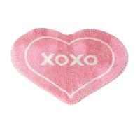 Tapis de Saint-Valentin en forme de cœur pour la Saint-Valentin, décoration de salle de bain, tapis de salle de bain antidérapant, décoration de salle de bain rouge, tapis de sol et de porte lavable