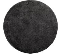 Tapis de Salle de Bain Ø 60 cm Tapis de Bain Lavable Antidérapant Microfibre Douce Rond-Noir