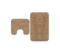 Tapis de salle de bain - VIDAXL - 2 pcs - Beige - Antidérapant - Lavable