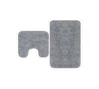 Tapis de salle de bain 2 pcs Tissu Gris