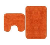 Tapis de salle de bain 2 pcs Tissu Orange orange G