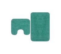 Tapis de salle de bain 2 pcs Tissu Turquoise