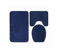 Tapis de salle de bain 3 piÃces en microfibre, super absorbants pour baignoire et douche, bleu marine
