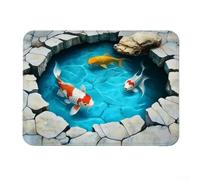 Tapis de salle de bain 3D en forme de cœur, 40 x 60 cm, absorbant, antidérapant, lavable, en polyester doux, décoration de sol pour entrée de maison