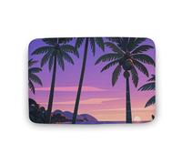 Tapis de salle de bain 40 x 60 cm, deux palmiers tropicaux, tapis de bain absorbant antidérapant à séchage rapide pour chambre à coucher, cuisine, évier, bord de baignoire