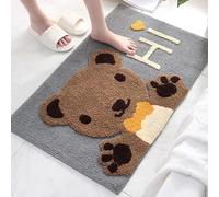 tapis de salle de bain 50*80cm Tapis de porte antidérapant ultra-doux et hydrofuge Tapis de sol absorbant pour chambre à coucher, Ours