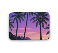 Tapis de salle de bain 50 x 80 cm, deux palmiers tropicaux, tapis de bain absorbant antidérapant à séchage rapide pour chambre à coucher, cuisine, évier, bord de baignoire