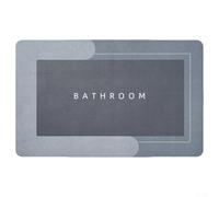Tapis de salle de bain à séchage rapide, antidérapant, multi-usages, en pierre de diatomite, absorbant, pour usage domestique, 60 x 40 cm (gris clair)