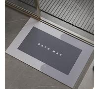 Tapis de Salle de Bain à séchage Rapide, Tapis de Douche Super absorbants, Conception à 4 Couches, Tapis de Salle de Bain lavables faciles à Nettoyer, Rectangle Bleu(Rectangle Grey,50 * 80cm)