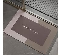 Tapis de Salle de Bain à séchage Rapide, Tapis de Douche Super absorbants, Conception à 4 Couches, Tapis de Salle de Bain lavables faciles à Nettoyer, Rectangle Bleu(Rectangle Brown,50 * 80cm)