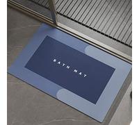 Tapis de Salle de Bain à séchage Rapide, Tapis de Douche Super absorbants, Conception à 4 Couches, Tapis de Salle de Bain lavables faciles à Nettoyer, Rectangle Bleu(Rectangle Blue,50 * 80cm)