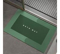Tapis de Salle de Bain à séchage Rapide, Tapis de Douche Super absorbants, Conception à 4 Couches, Tapis de Salle de Bain lavables faciles à Nettoyer, Rectangle Bleu(Rectangle Green,50 * 80cm)