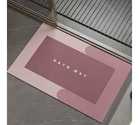 Tapis de Salle de Bain à séchage Rapide, Tapis de Douche Super absorbants, Conception à 4 Couches, Tapis de Salle de Bain lavables faciles à Nettoyer, Rectangle Bleu(Rectangle Pink,50 * 80cm)
