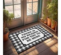 Tapis de salle de bain absorbant l'eau avec envers antidérapant - Impression « There Is No Reason For You To Be Here » de qualité durable | Accessoires de cuisine/tapis de bain lavable et antidérapant