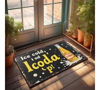 Tapis de salle de bain amusant avec inscription « Ice Cold », « Soba Soda » rafraîchissant de Icod'A! Paillasson « Welcome Ish » (40 x 60 cm)