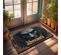 Tapis de salle de bain amusant avec motif créature mythique sombre avec cadre doré (50 x 80 cm)