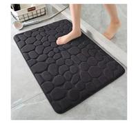 Tapis de salle de bain antidérapant et lavable en machine Motif pavés en relief Noir 60 x 200 cm